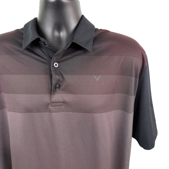 Callaway Other - Callaway Opti-Dri Mens XL Polo Shirt Black Burgundy Gradient Stripe Golf Top